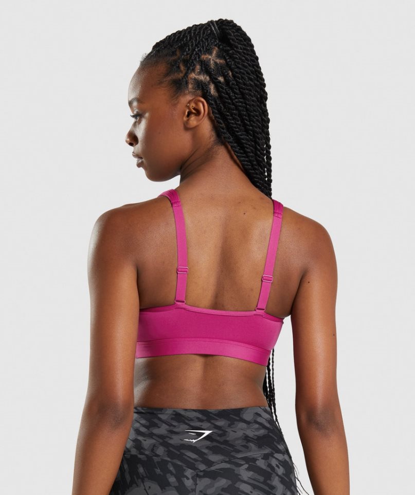 Women's Gymshark Scoop Neck Sports Bra Pink | CA 015D7A